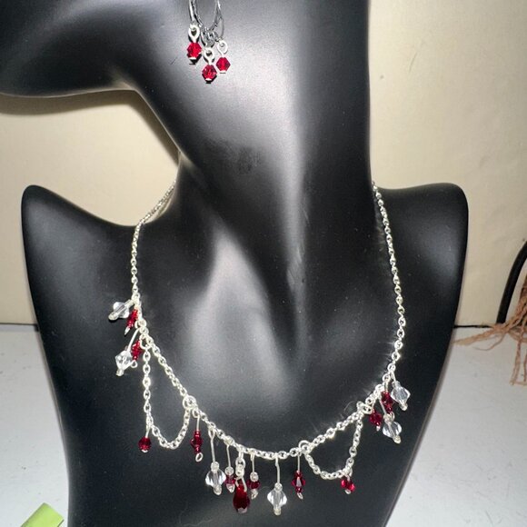 Ornate Siam Swarovski Set - Picture 1 of 3